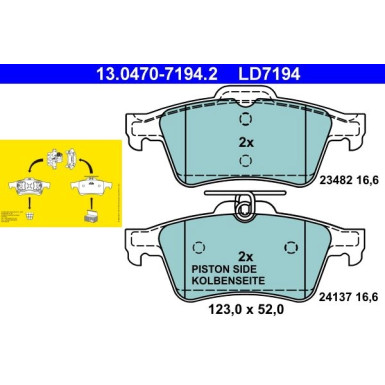 Bremsbelagsatz Opel T. Signum/Vectra 1.6-3.2 02- Keramik | 13.0470-7194.2