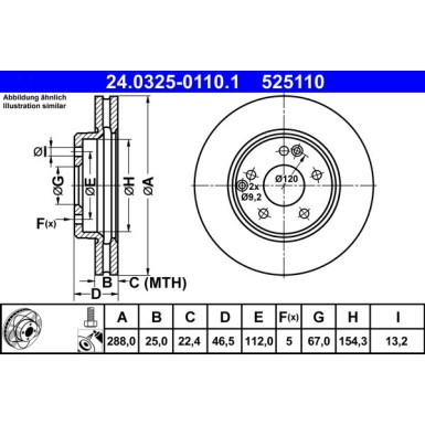 Bremsscheibe Db P. W202/W210/Cl203 95-11 Power Disc | 24.0325-0110.1