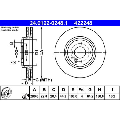 Bremsscheibe Mini P. Cooper 06 | 24.0122-0248.1