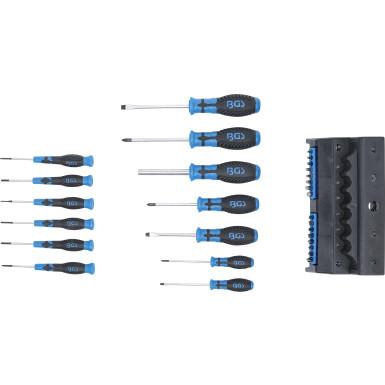 BGS Schraubendreher-Satz | mit Bits-Sortiment | im Kunststoffständer | 29-tlg | 6825