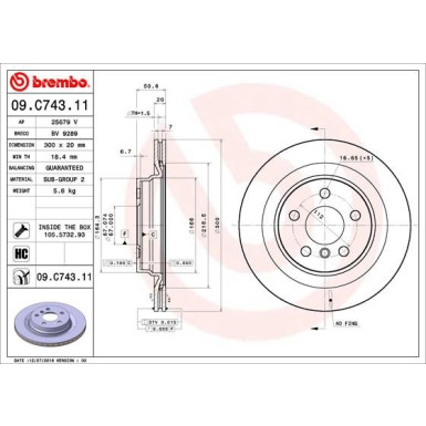 Bremsscheibe HA | BMW 2, X1, X2 13 | 09.C743.11