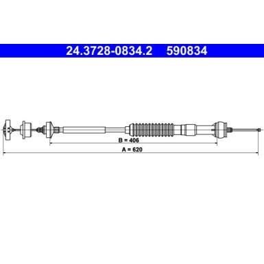 ATE Kupplungsseil | 24.3728-0834.2