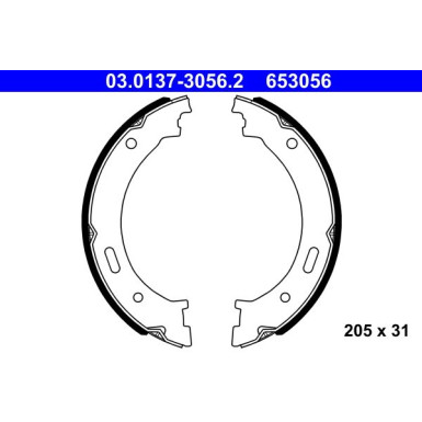 ATE Bremsbackensatz, Feststellbremse | 03.0137-3056.2