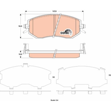 Bremsklötze VA | SUBARU Forester,Impreza,XV 08 | GDB3519