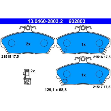 Bremsbelagsatz Honda P. Civic/Concerto 89-05 | 13.0460-2803.2