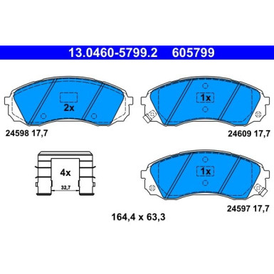 Bremsbelagsatz Kia P. Carnival 2.2-2.9 Crdi 06 | 13.0460-5799.2