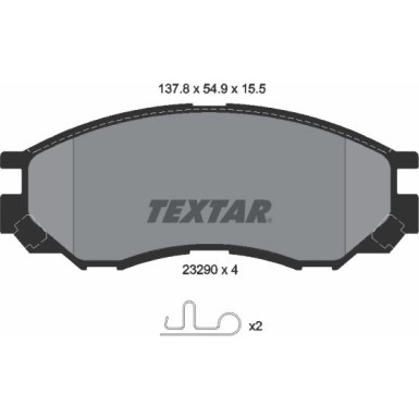 Bremsbelagsatz Mitsubishi P. L200 96-07/L400 95-05 | 2329002