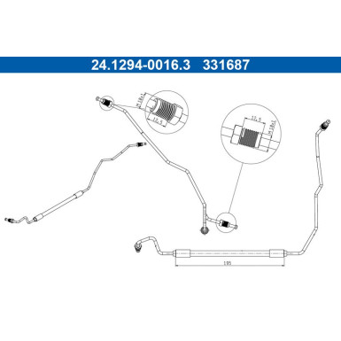 ATE Bremsschlauch | 24.1294-0016.3