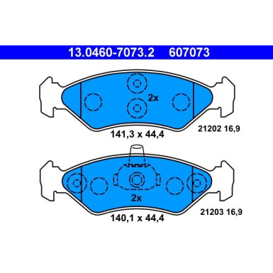 Bremsbelagsatz Ford P. Fiesta/Ka 1.0-1.6/1.8D 89-08 | 13.0460-7073.2