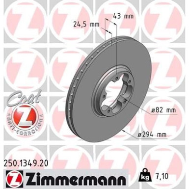 ZIMMERMANN Bremsscheibe | 250.1349.20