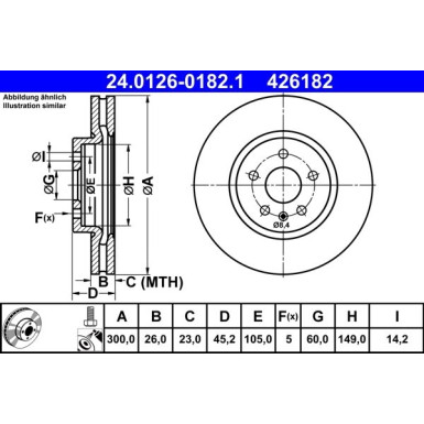 Bremsscheibe Opel P. Mokka 12 | 24.0126-0182.1