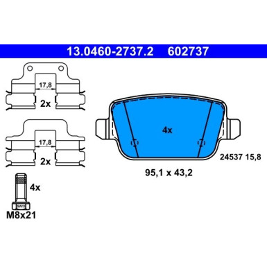 Bremsbelagsatz Volvo T. S80/V70/Xc70 06 | 13.0460-2737.2