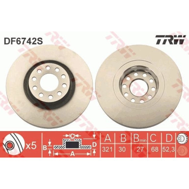 TRW Bremsscheibe | DF6742S