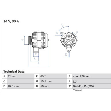 Lichtmaschine | MERCEDES E-Klasse,C-Klasse | 0 986 039 750