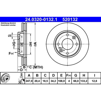 Bremsscheibe Peugeot S. 106/205/206/306 86- Power Disc | 24.0320-0132.1