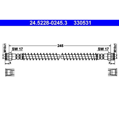 ATE Bremsschlauch | 24.5228-0245.3