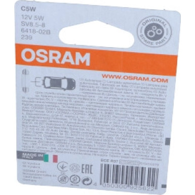 Osram | C5W 12V 5W SV8,5-8 SB2 | 6418-02B