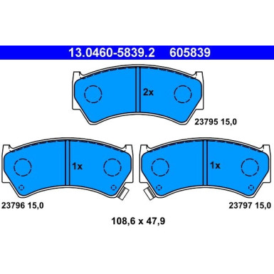 ATE Bremsbeläge | 13.0460-5839.2