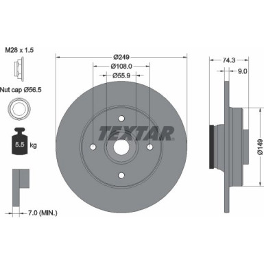 Bremsscheibe Peugeot T. 308 1.4-2.0Hdi 07- Mit Abs-Lager | 92194103