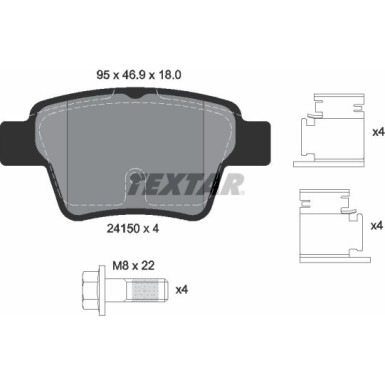 Bremsbelagsatz Peugoet T. 307 00-/C4 04 | 2415001