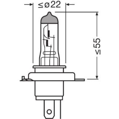 H4 Osram | 24V 75/70W P43T | 64196