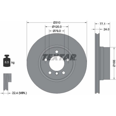 Bremsscheibe Bmw S. 5 2.0-2.5 03-10 | 92122505