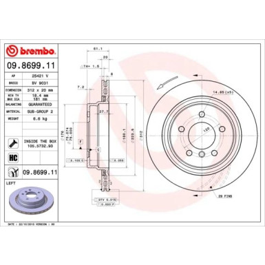 BREMBO Bremsscheibe | 09.8699.11