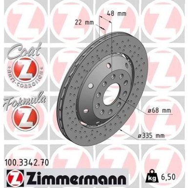 ZIMMERMANN Bremsscheibe | 100.3342.70