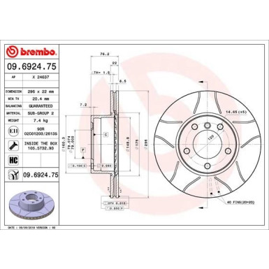 BREMBO Bremsscheibe | 09.6924.75