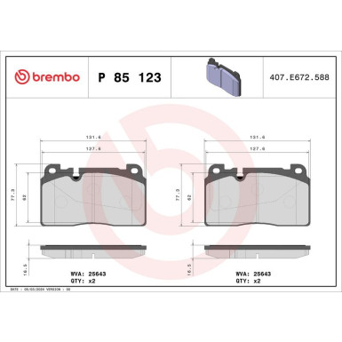 BREMBO Bremsklötze VA | AUDI Q5 (8R) | P 85 123