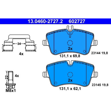 Bremsbelagsatz Db P. W203/C209/R171 1.8-3.2 00-11 | 13.0460-2727.2