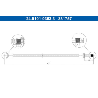 ATE Bremsschlauch | 24.5101-0363.3