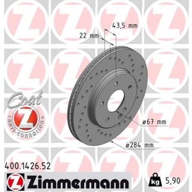 15 481 022 Sport Bremsscheibe VA Sport | MERCEDES W202 93 | 400.1426.52