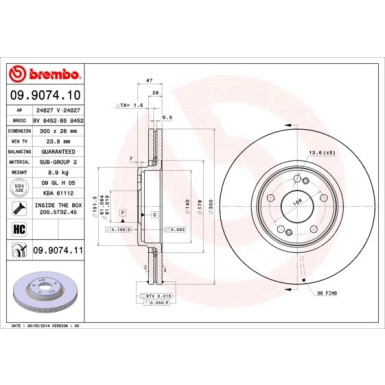 72 481 037 Bremsscheibe VA | RENAULT Laguna 01 | 09.9074.11