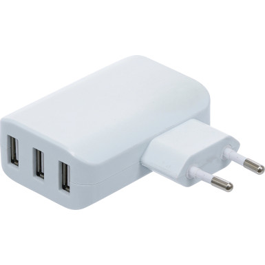 BGS Universal USB-Ladegerät | 3 USB-Ports | max 3.4 A total max. 2.4 A / USB | 110 - 240 V | 3377