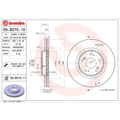 86 481 052 Bremsscheibe VA | HONDA Accord 08 | 09.B270.11