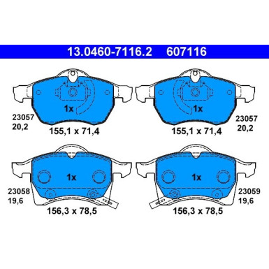 Bremsbelagsatz Opel P. Astra G/Zafira 1,6-2,2 98-05 | 13.0460-7116.2