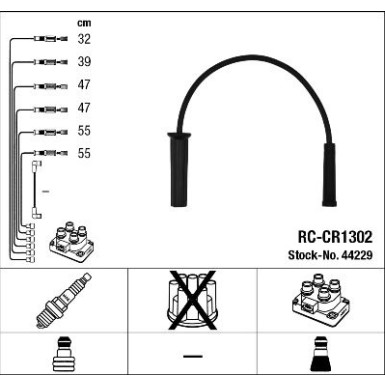 RC-CR1302 NGK | Zündkabelsatz | Chrys. VOYAGER III 3.3 AWD,2.00 | 44229