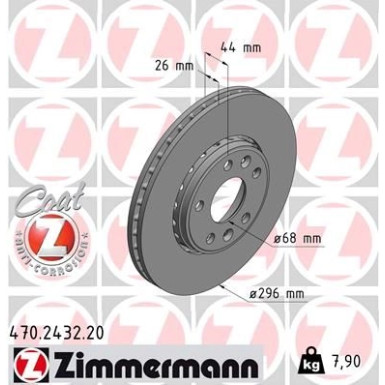 ZIMMERMANN Bremsscheibe | 470.2432.20