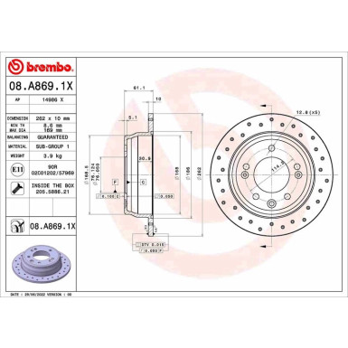 Bremsscheibe HA | HYUNDAI i30,ix35,KIA 07 | 08.A869.1X