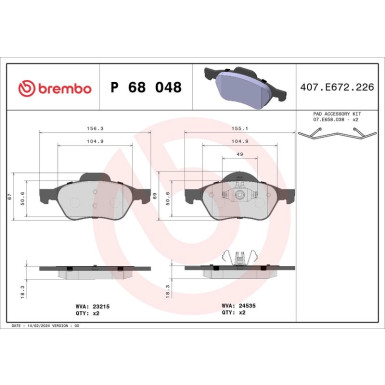 BREMBO Bremsklötze VA | RENAULT | P 68 048