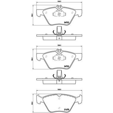 BREMBO Bremsklötze VA | MERCEDES E, S-Klasse 02-09 | P 50 075