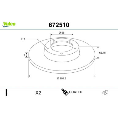 VALEO Bremsscheibe | 672510