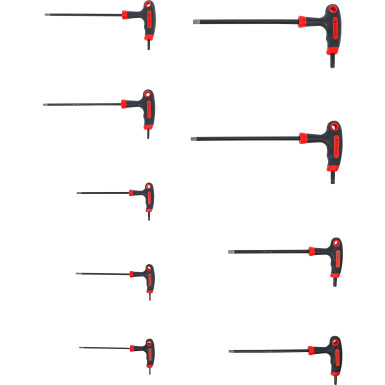 BGS Schraubendreher-Satz mit T-Griff und seitlicher Klinge | T-Profil (für Torx) mit Bohrung | T10 - T50 | 9-tlg | 7880