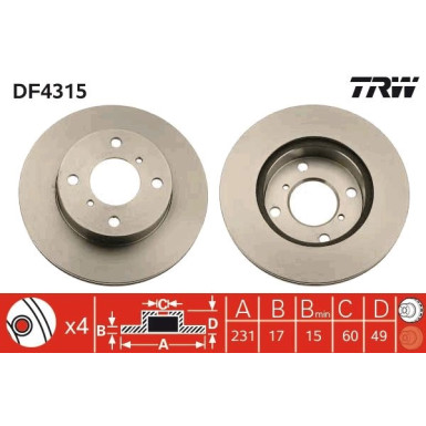 Bremsscheibe Suzuki P. Wagon R+ 98-00 | DF4315