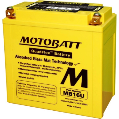 Motorrad Batterie 12V 20Ah/240A P+ (Abmessungen: 160X90X161/161) | MB16U