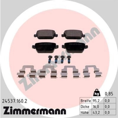 ZIMMERMANN Bremsbeläge | 24537.160.2