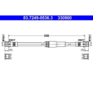 ATE Bremsschlauch | 83.7249-0536.3