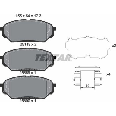 Bremsbelagsatz Hyundai P.Ix55 3.0Crdi 08 | 2511901