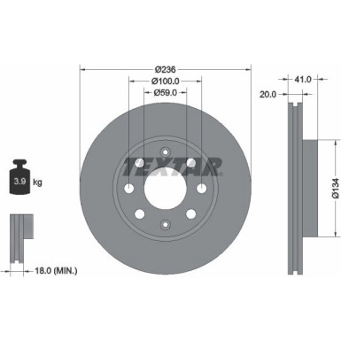 Bremsscheibe Chevrolet P. Aveo/Kalos/Spark 1.0-1.6 04 | 92133403